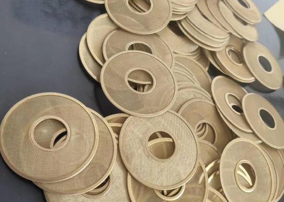 SWG 46mm 160mesh Copper Woven Wire Mesh , Sintered Filter Disc Low Ductility